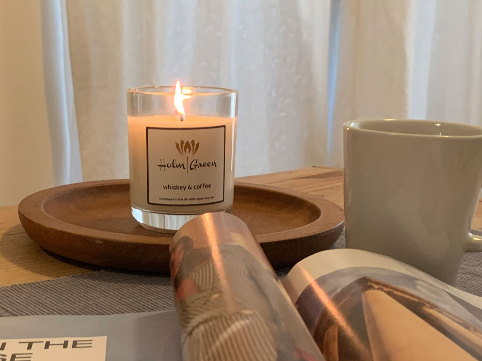 Holmgreen Scented Candle Whiskey Coffee Candle. Home Decor Gift Idea Comes in Box. Friend Gift Christmas Birthday Jo Malone Yankee Candle Candle Shack Home Decor.