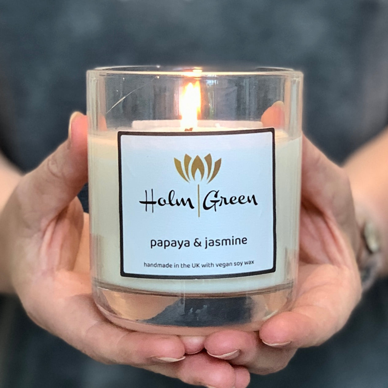 Papaya & Jasmine Scented Candle Holmgreen