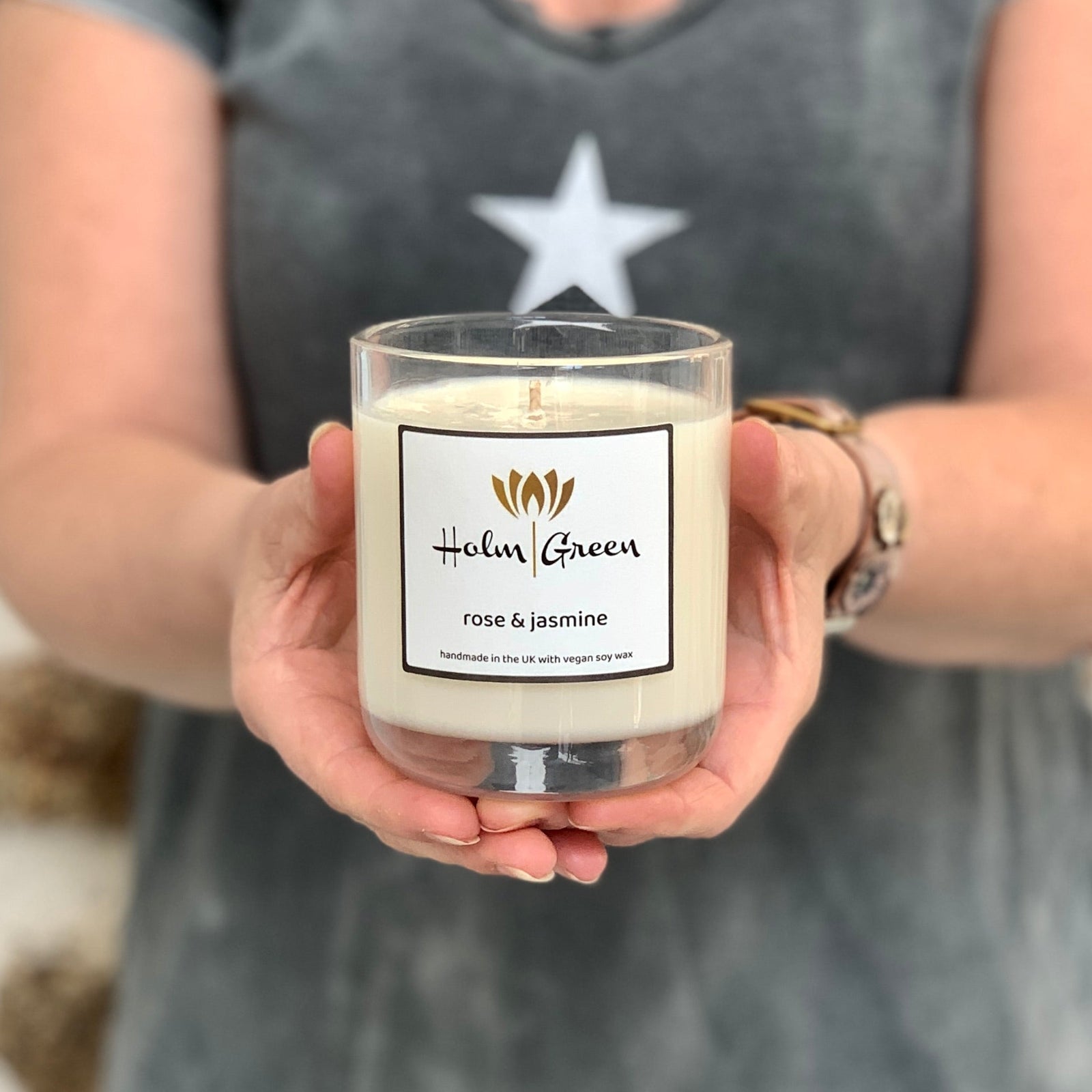 Rose & Jasmine Scented Candle Holmgreen