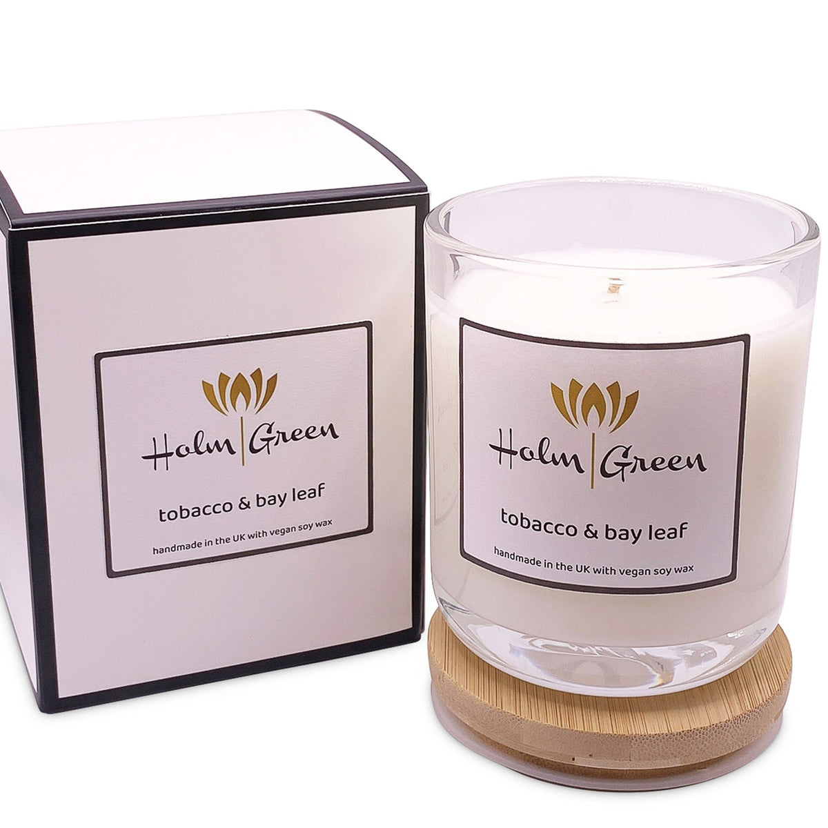 Tobacco &amp; Bay Leaf Scented Candle Holmgreen