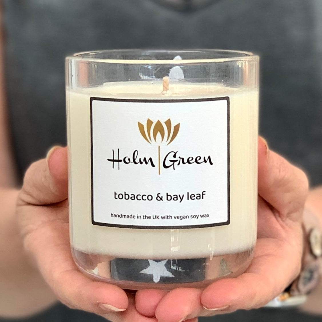 Tobacco & Bay Leaf Scented Candle Holmgreen