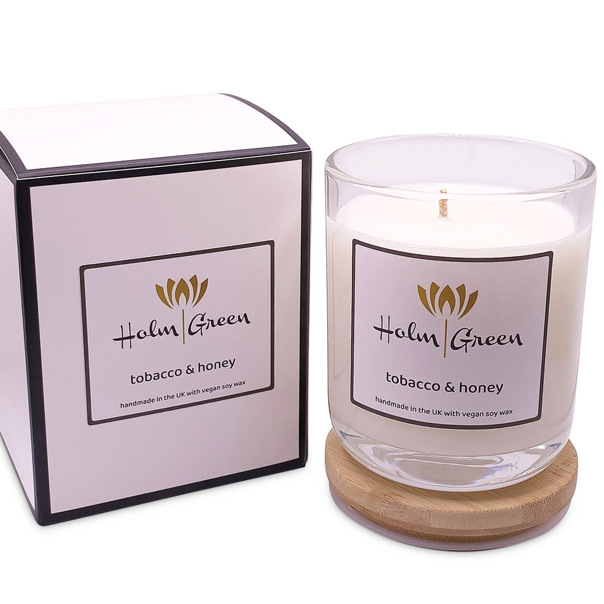 Tobacco &amp; Honey Scented Candle Holmgreen