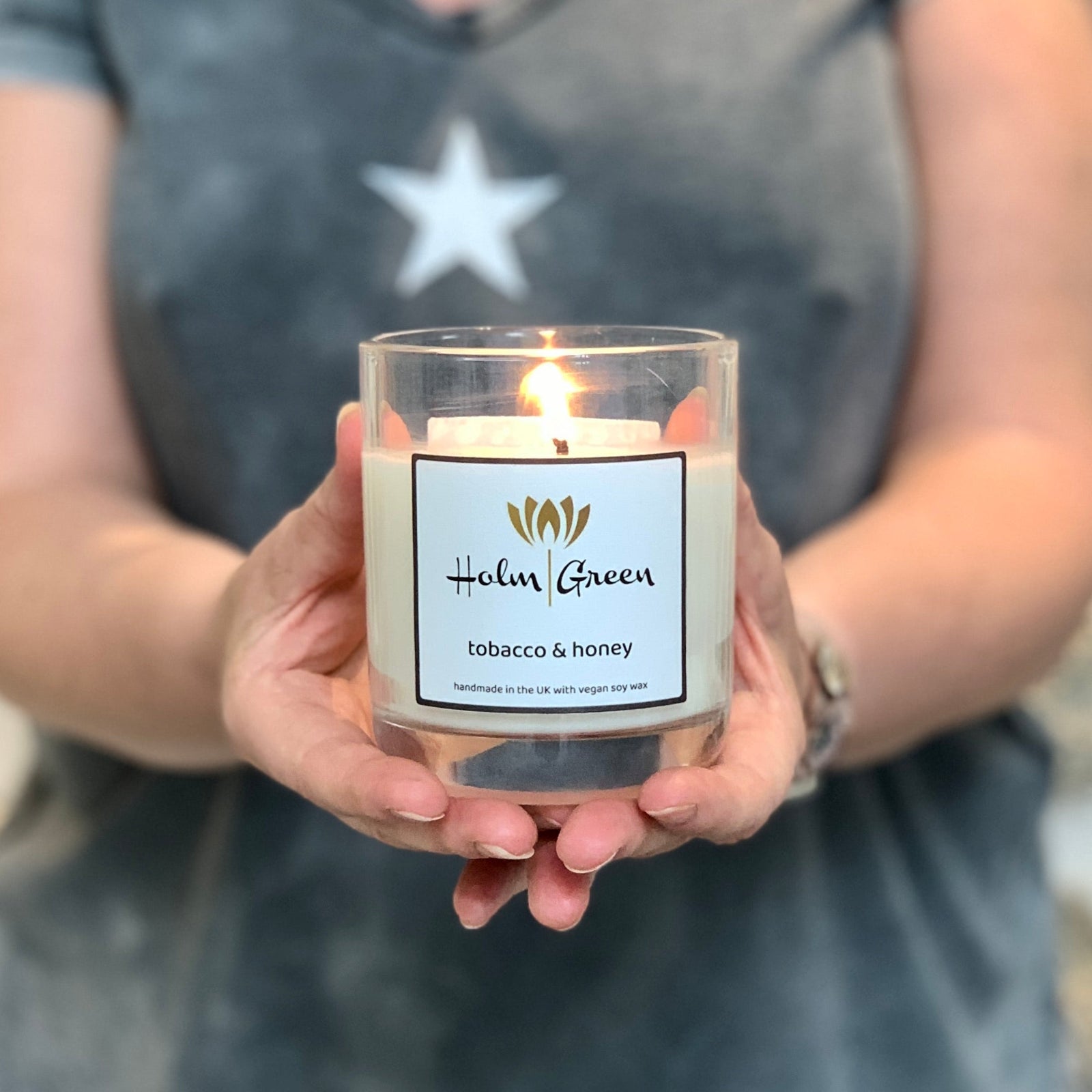 Tobacco & Honey Scented Candle Holmgreen